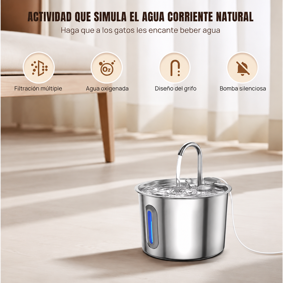Bebedero Automático para Mascotas con Agua Circulante