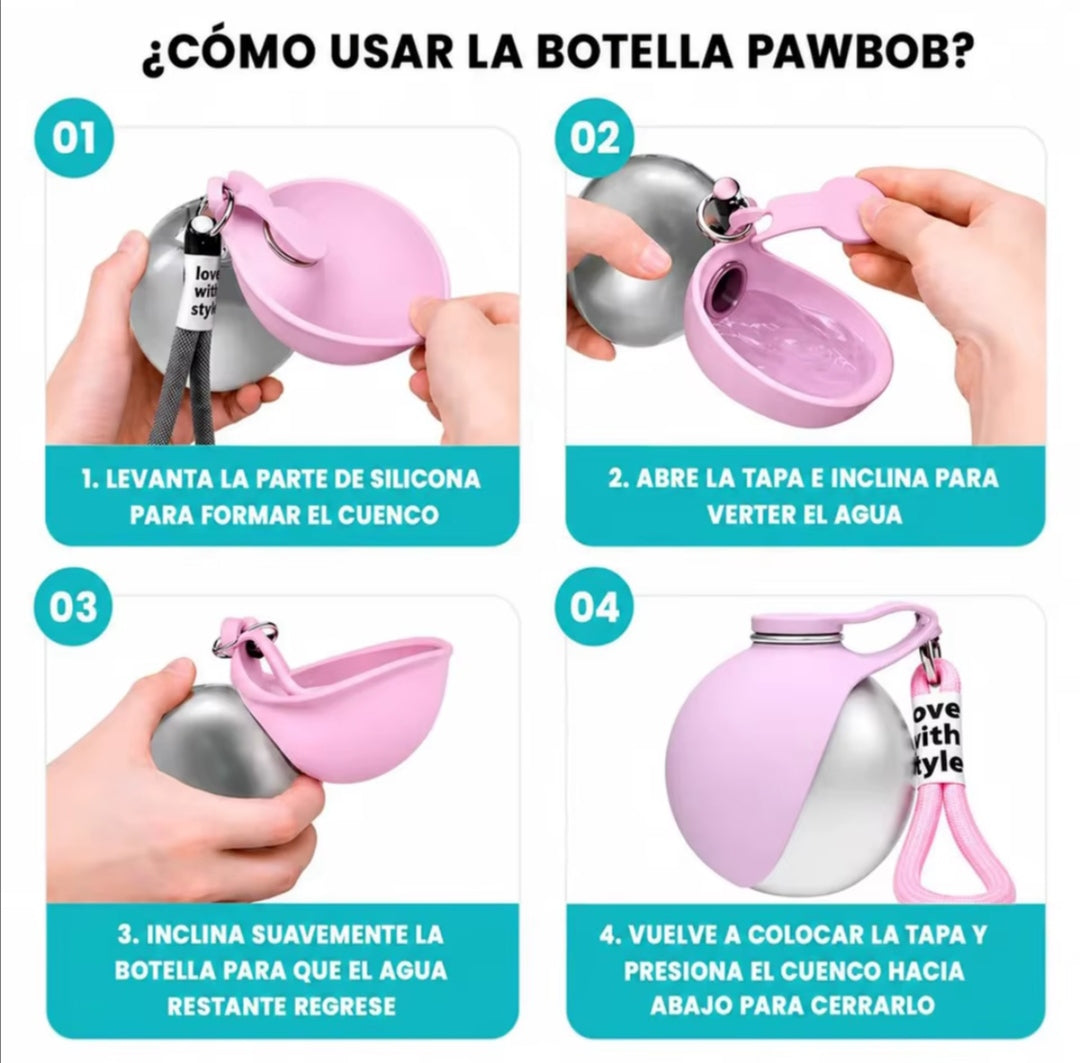 Botella de Agua Portátil para Mascotas